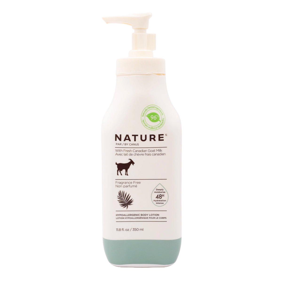 Hypoallergenic body lotion with fresh goat milk, Fragrance Free 350ml – Nature by Canus