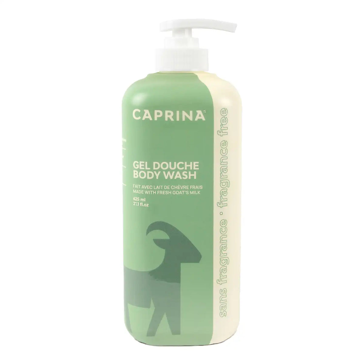Moisturizing body wash with fresh goat's milk, fragrance free 625ml – Caprina