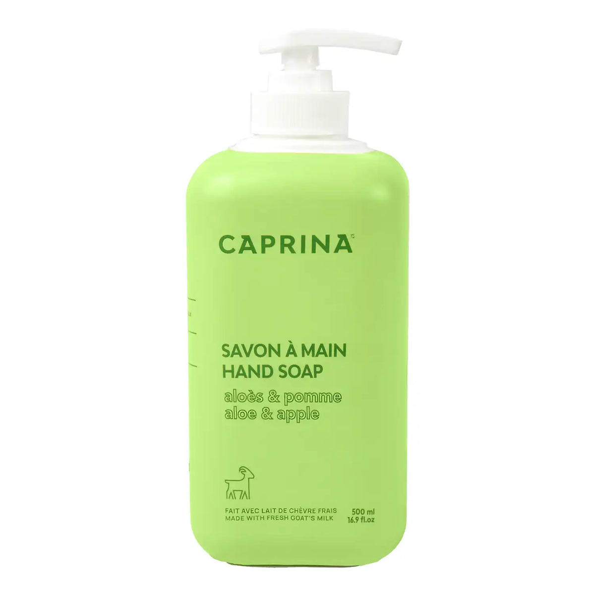 Liquid hand soap with fresh goat's milk, aloe and apple 500ml – Caprina