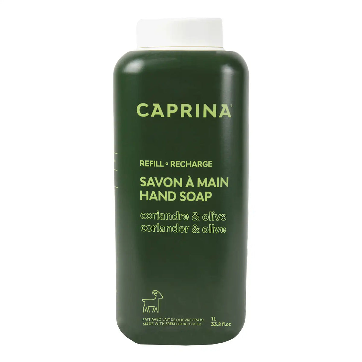 Liquid hand soap refill with fresh goat's milk, coriander and olive 1L – Caprina