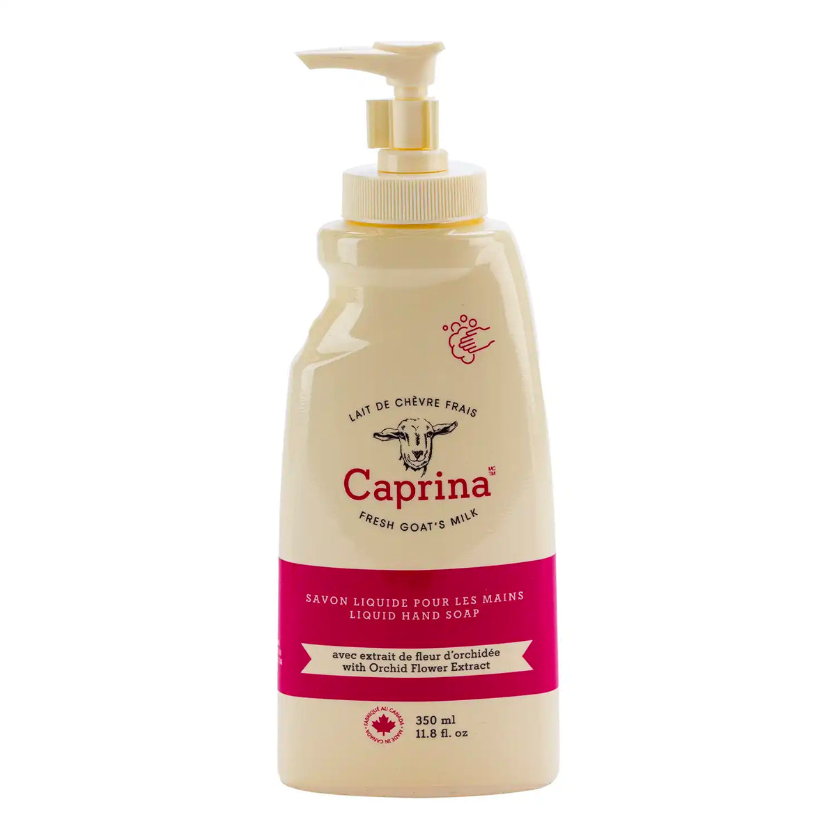 Liquid hand soap with fresh goat's milk, orchid flower extract 350ml – Caprina