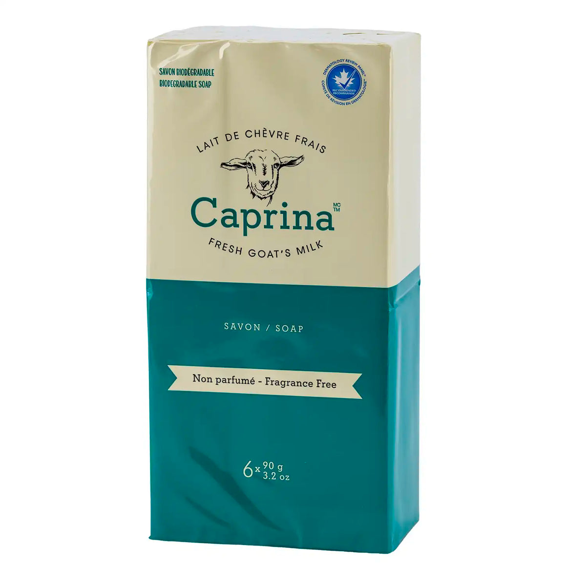 Soap bar with fresh goat's milk, fragrance free 6x90g – Caprina