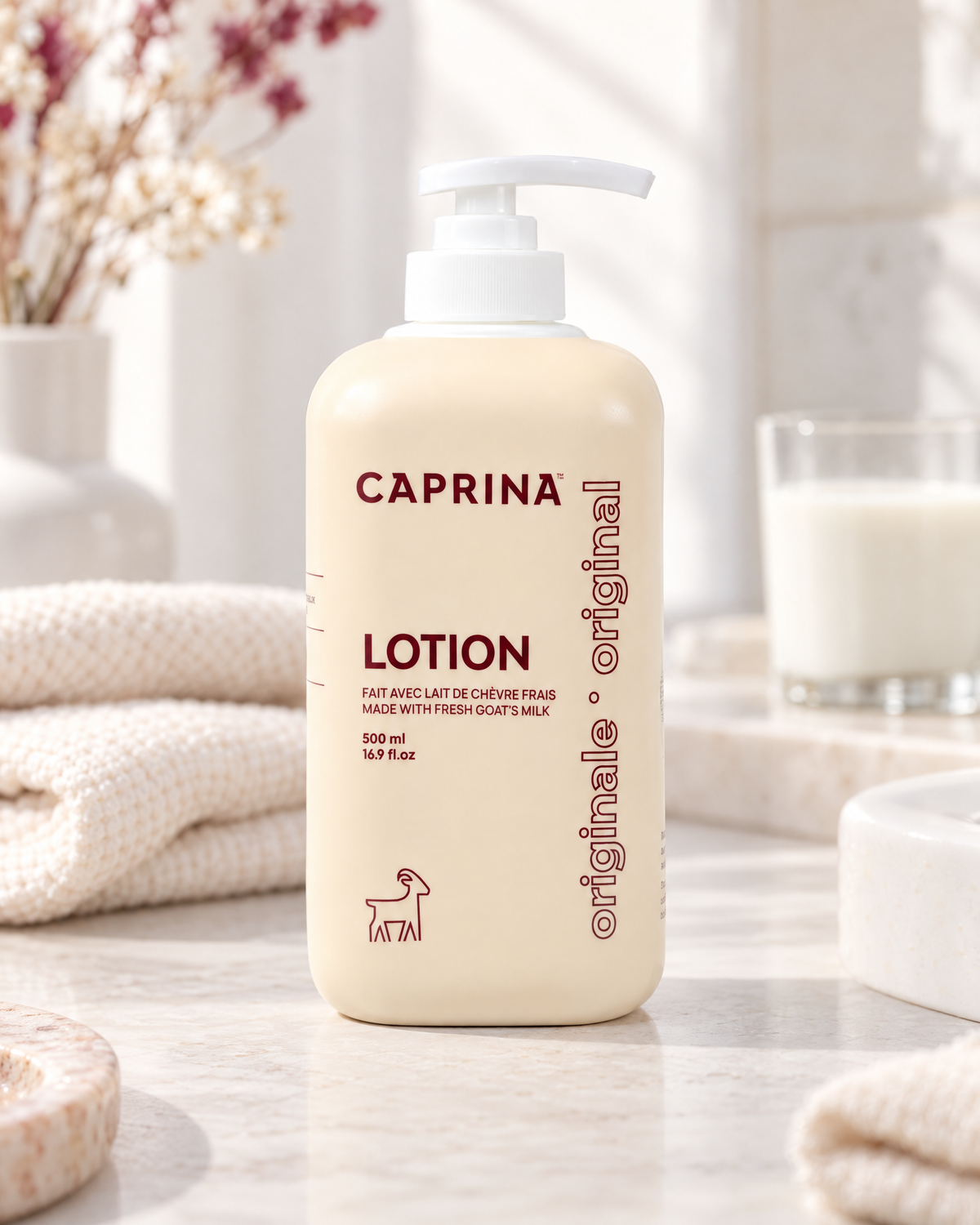 Moisturizing body lotion with fresh goat's milk, original 500ml