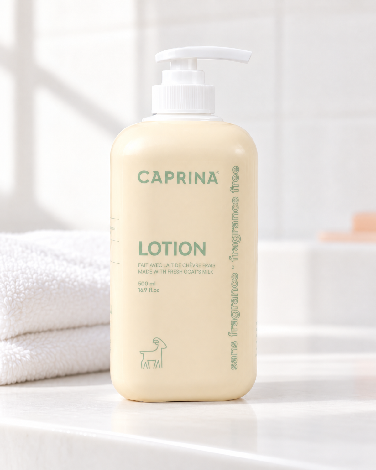 Moisturizing body lotion with fresh goat's milk, fragrance free 500ml