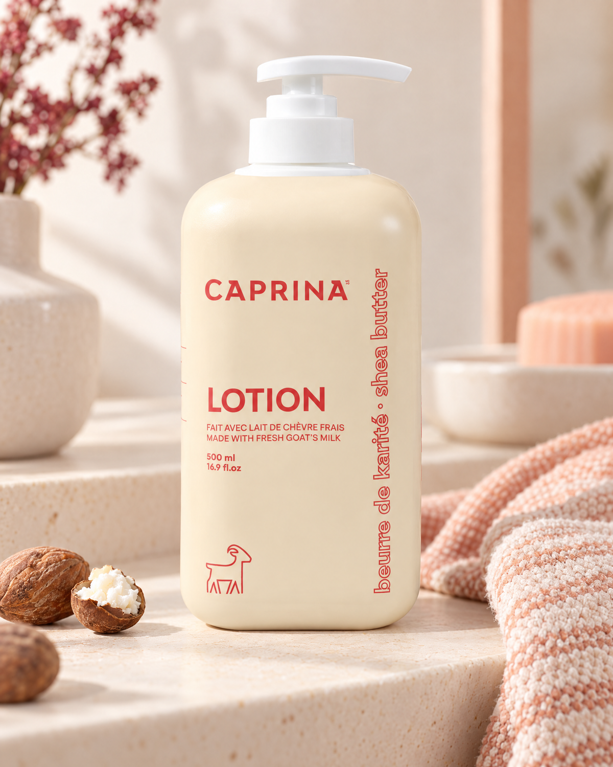 Moisturizing body lotion with fresh goat's milk, shea butter 500ml