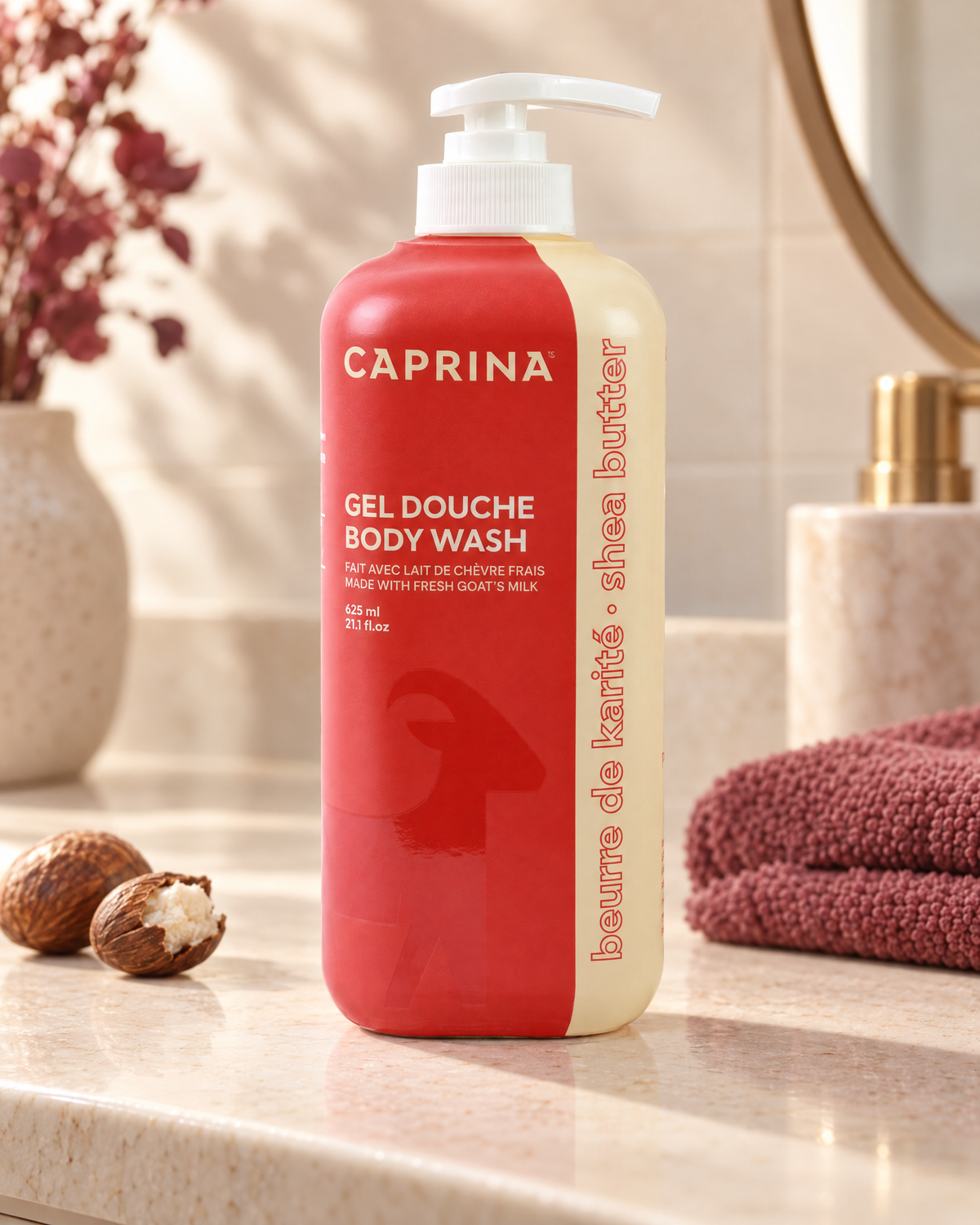 Gel douche hydratant au lait de chèvre frais, beurre de karité 625 ml