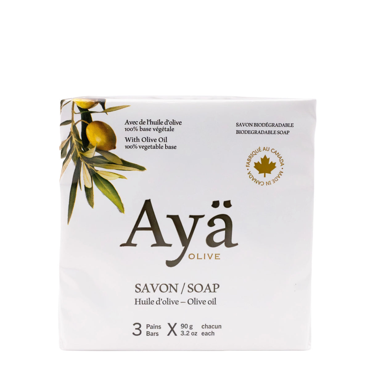 Bar Soap made with Olive Oil, 3x90g – Ayä