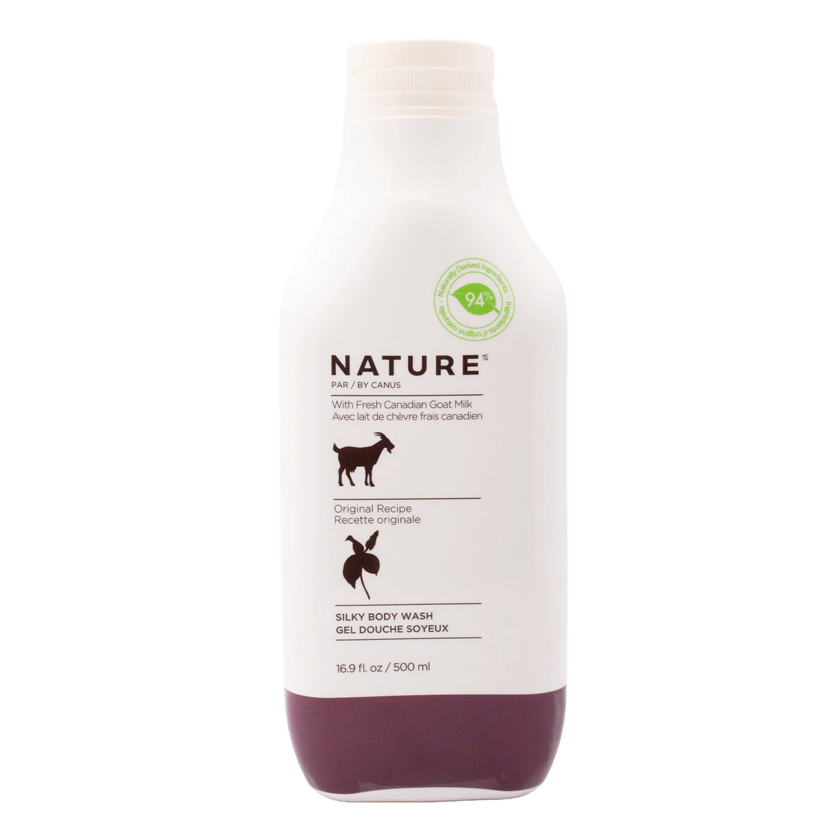 Silky body wash with fresh goat milk, Original recipe 500ml – Nature by Canus