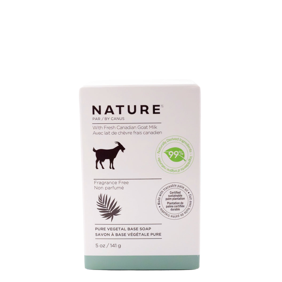 Pure vegetal base soap with fresh goat milk, Fragrance Free 141g – Nature by Canus