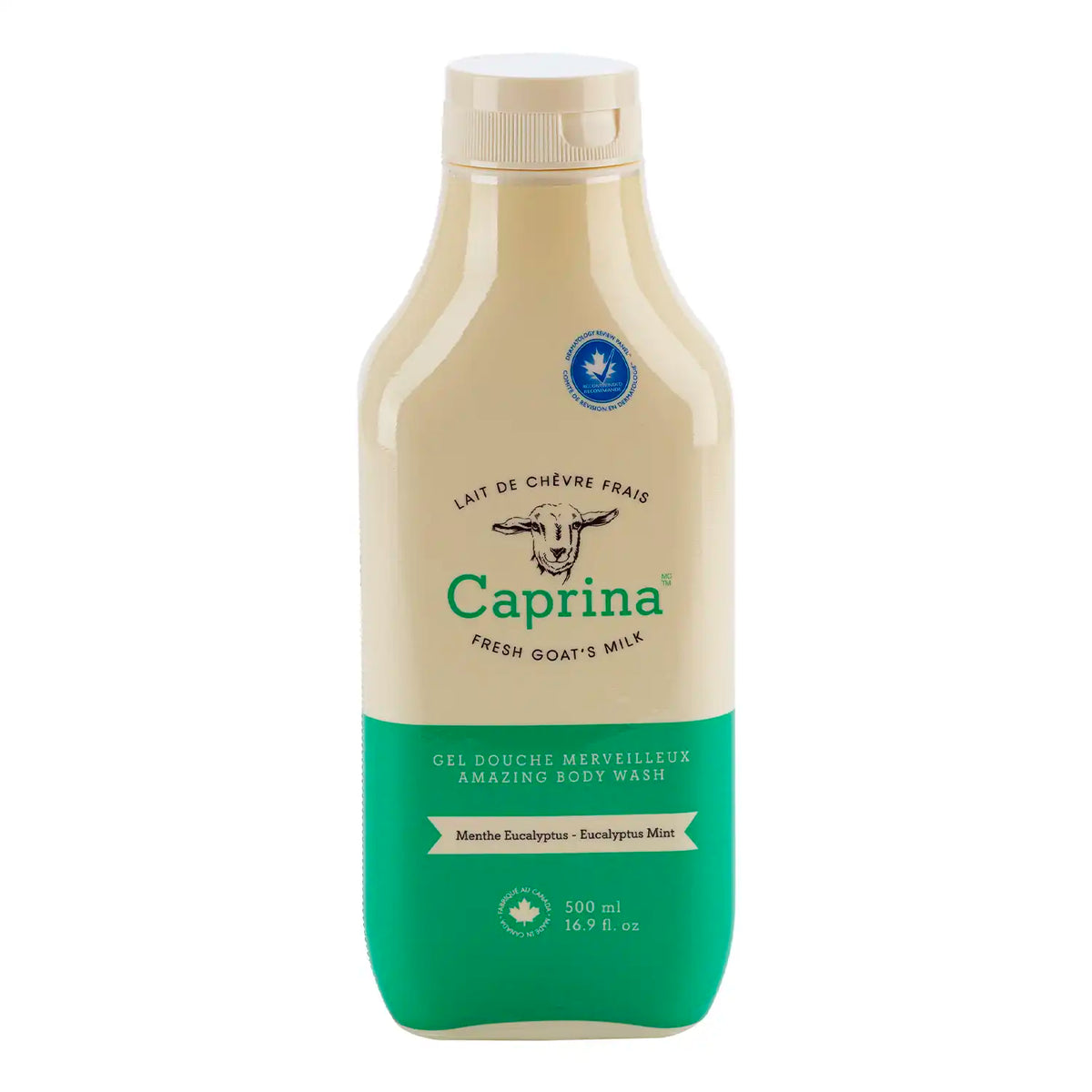Moisturizing body wash with fresh goat's milk, eucalyptus mint 500ml – Caprina