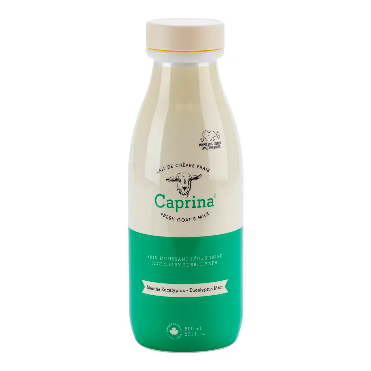 Bubble bath with fresh goat's milk, eucalyptus mint 800ml – Caprina
