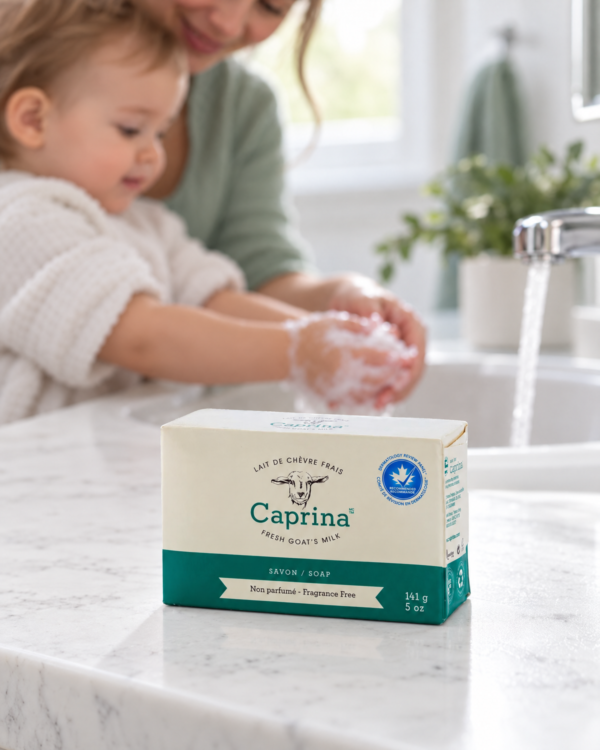 Savon en barre au lait de chèvre frais, sans parfum 141g