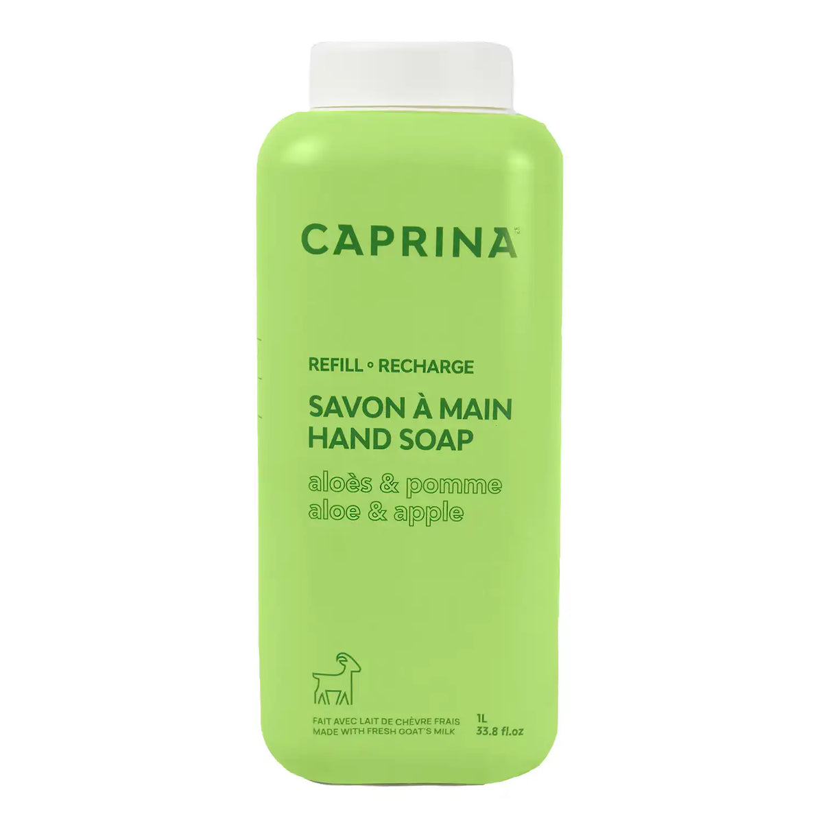 Liquid hand soap refill with fresh goat's milk, aloe and apple 1L – Caprina