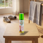 Novarnica moisturizing foot relief cream 118 ml on a stool in a post-run recovery corner