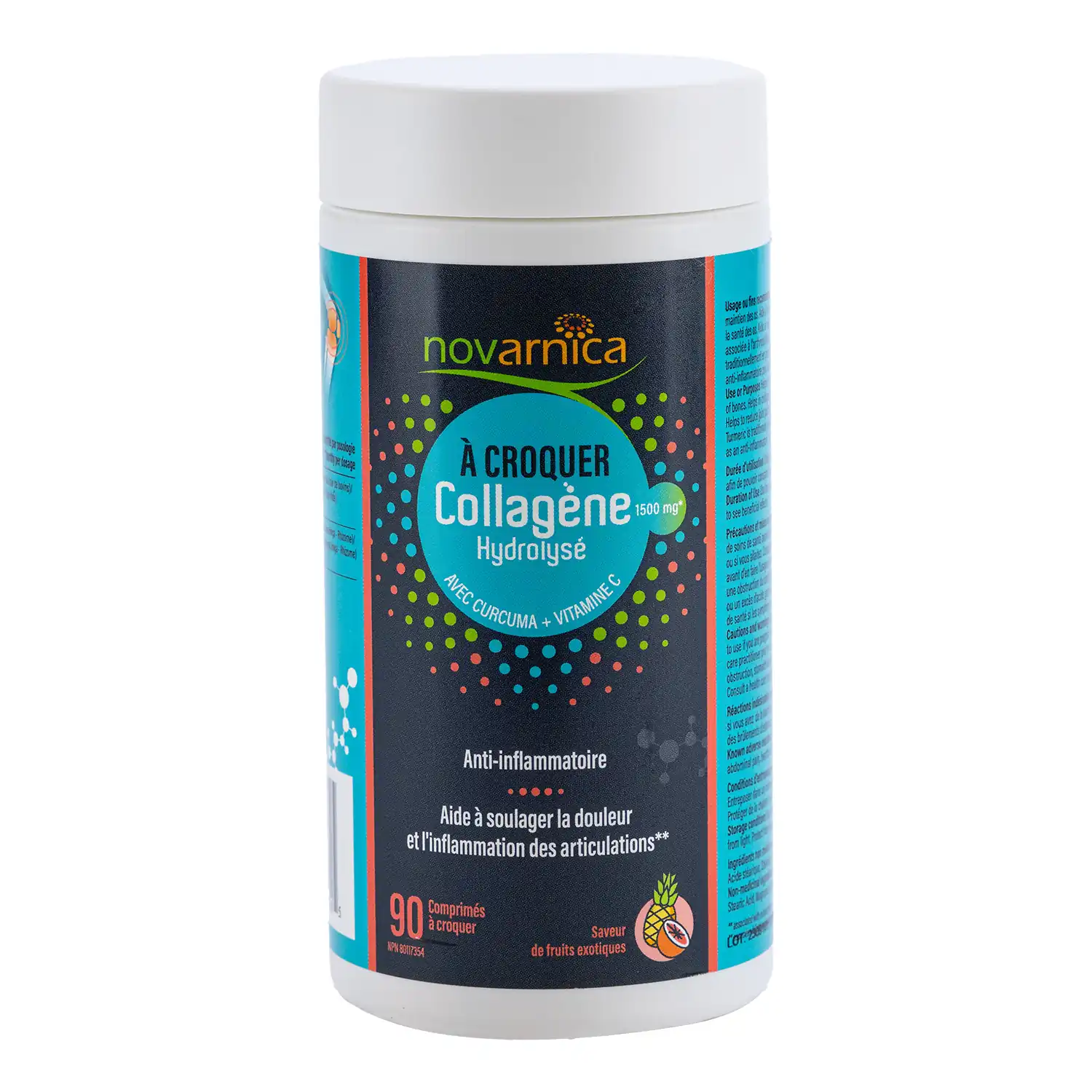 novarnica-collagene-fruit-exotique-01 FR-3 Collagène anti-inflammatoire à croquer avec curcuma et vitamine C, fruits exotiques – Image 1