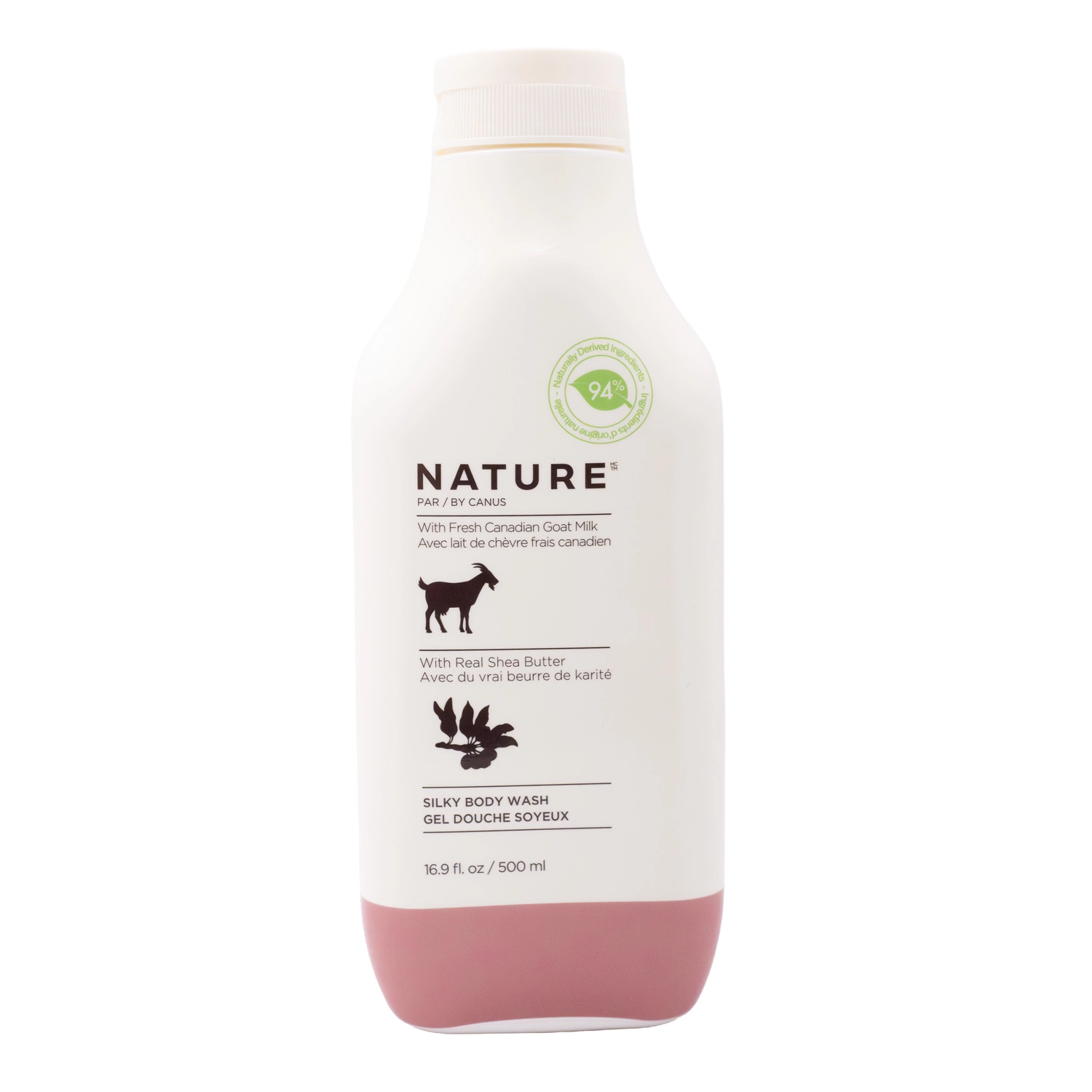 Nature-body-wash-sheabutter-500ml-01 Silky body wash with fresh goat milk, Shea Butter 350ml - Image 1