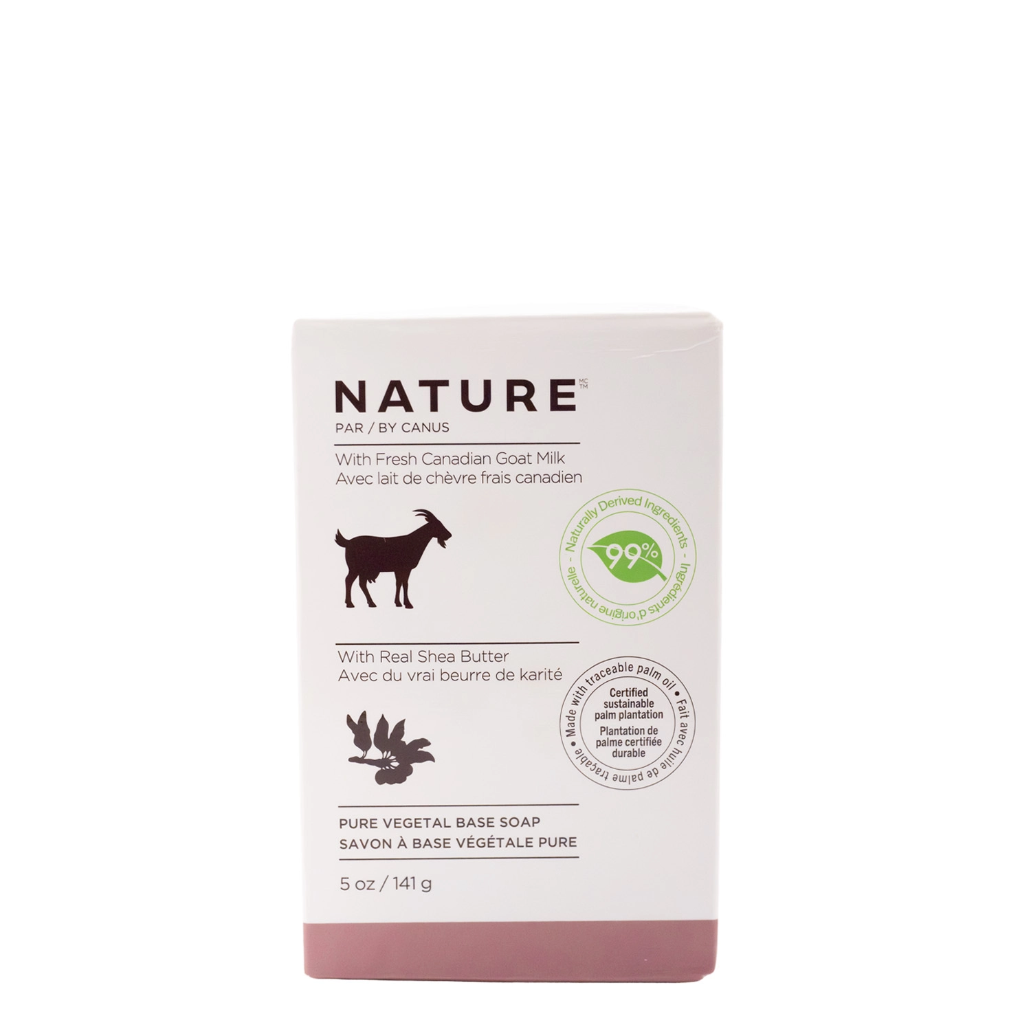 Nature-soap-sheabutter-141g-01 copie Pure vegetal base soap with fresh goat milk, Shea Butter 141g - Image 1